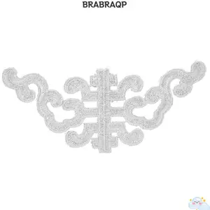 BRBRAA 4 Miếng Dán Đính DIY, Sắt Trên Vàng & Bạc Cắt Tỉa Thêu Miếng Dán, Trang Trí Thêu Thiết Kế Vải Dán Trang Trí Thủ Công DIY