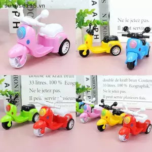 SRVN Kéo Ba Xe Máy Quán Tính Thu Nhỏ Mô Hình Xe Máy Đồ Chơi Tương Tác Hoạt Hình Xe Mô Hình Đồ Chơi Giáo Dục Trẻ Em.