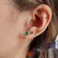 PNPIA- 1 Đôi Bông Tai Tragus Màu Xanh Lá Cây Tròn Nhỏ Stud Lobe Xuyên Sụn Stud Xoắn Trang Sức Cz Barbell Khuyên Tai
