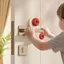 Khóa cốc hút QEARY, Khóa an toàn cửa hút chân không có thể điều chỉnh 3 lỗ, viền mịn tròn không có mũi khoan bằng nhựa rắn không mùi Khóa tay cầm chống trẻ em Chặn cửa mở trẻ em