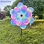 AA 1 Mảnh Hai Lớp Màu Phim Đổi Màu Dazzling Cối Xay Gió Xoay Gió Spinner Cổ Phần Đứng Bãi Cỏ Hoa Pinwheel VN