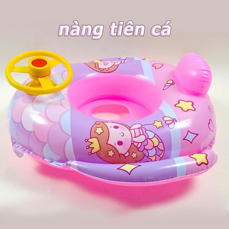 phao bơi trẻ hình khủng long nàng tiên cá pvc dày chống rách đi biển hồ bơi tập bơi an toàn