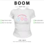 BOOM Áo Baby Tee Nữ Cotton Ôm Body-Áo Thun Ngắn Tay Y2K In Hình PhongCách Mùa Hè, Cổ Tròn Hàng Đầucách hàn quốc phong245