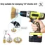 Bộ 6 Chổi Đánh Rỉ Sét Sợi Đồng Gắn Máy Khoan - Chổi Cước Đánh Bóng, Làm Sạch Kim Loại Đa Năng