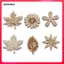 100x Tôn Trang Trí Gỗ Cắt Mặt Dây Chuyền Hình Hoa Lá DIY Trang Trí Tường 19mm Gỗ 19mm