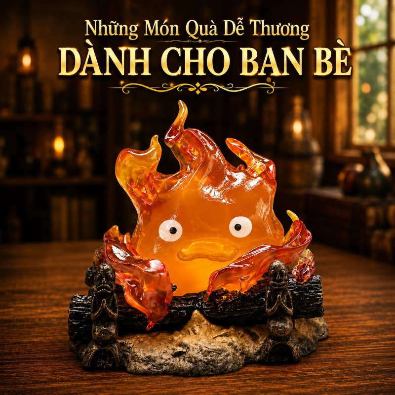 Mô Hình Đèn Calcifer,Mô Hình Ngọn Lửa Dễ Thương,Tượng Nhựa Resin Trang Trí,Quà Tặng Dành Cho Bạn Bè