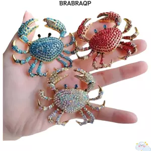 Trâm cài cua BRARAA, Phong cách tiệc Hình dạng sáng tạo Trâm cài đính đá, Quà tặng Bộ đồ nữ có sẵn Áo khoác tương thích Thiết kế cá nhân Pin động vật Phụ kiện quần áo