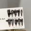 Handmade Nail Feel Màu Đậm Tím Làm Móng Tay Mảnh Phong Cách Gothic Halloween Công Nghiệp Nặng Miếng Dán Móng Tay Giả N1QC