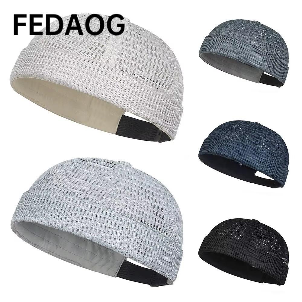 FEDAOG Docker Beanies Mũ, Lưới Siêu Nhẹ Mũ Da Dưa, Mùa Hè Không Vành Thoáng Khí Có Thể Điều Chỉnh Hip Hop Mũ Thủy Thủ Chủ Nhà Nắp