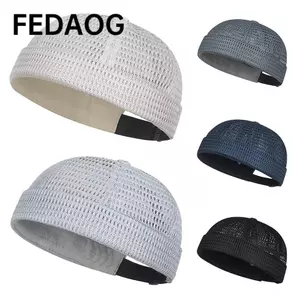 FEDAOG Docker Beanies Mũ, Lưới Siêu Nhẹ Mũ Da Dưa, Mùa Hè Không Vành Thoáng Khí Có Thể Điều Chỉnh Hip Hop Mũ Thủy Thủ Chủ Nhà Nắp