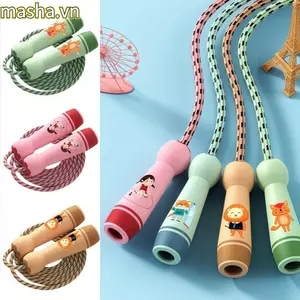 Dây nhảy trẻ em, Dây nhảy có tay cầm ABS có thể điều chỉnh cho trẻ em, Dây nhảy Cotton nhẹ nhàng dễ thương Họa tiết hoạt hình Học sinh nhảy dây để tập thể dục Hoạt động ngoài trời