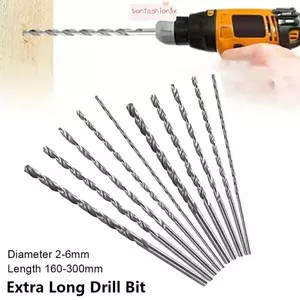 ITRUMPET 1 Mũi khoan cực dài, Công cụ khoan 2-6mm Đường kính thép HSS, Chiều dài 160-300mm Dụng cụ điện chuôi thẳng cho nhựa nhôm gỗ
