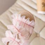 Giày sandal bé gái hoa ren công chúa Quai dán mềm mại, đế chống trượt, màu hồng trắng thời trang