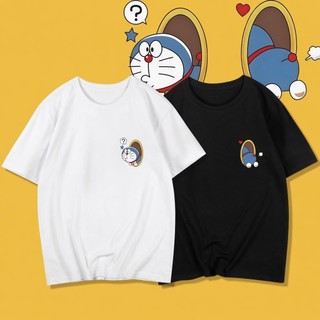 Áo Thun Cặp Đôi Doraemon Form Rộng Unisex Phông Tay Lỡ Cổ Tròn Hoạt Hình Đáng Yêu Phong Cách Hàn Quốc Hot Trendy