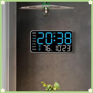Đồng hồ treo tường điện tử NOOKSTORY, Đồng hồ LED kỹ thuật số nhiệt độ đa chức năng, Điều khiển bằng giọng nói Đồng hồ bàn hiển thị ngày DST cho phòng ngủ