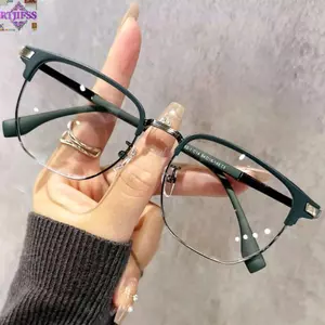 RTJIFSS Kính phẳng nửa khung, Kính chống ánh sáng xanh siêu nhẹ thời trang, Kính mắt nam nữ bức xạ chống tia cực tím
