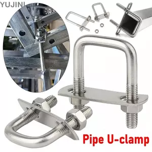 YUJINI 2 Bộ Ống U-clamp, Có vách ngăn Kẹp vuông chữ U góc phải, Vít sắt M6 Squa Bolt