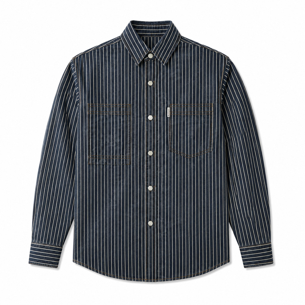 SA10 - Áo sơ mi nam dài tay sọc dọc phong cách Nhật Bản, chất cotton mềm mại, form rộng thoải mái