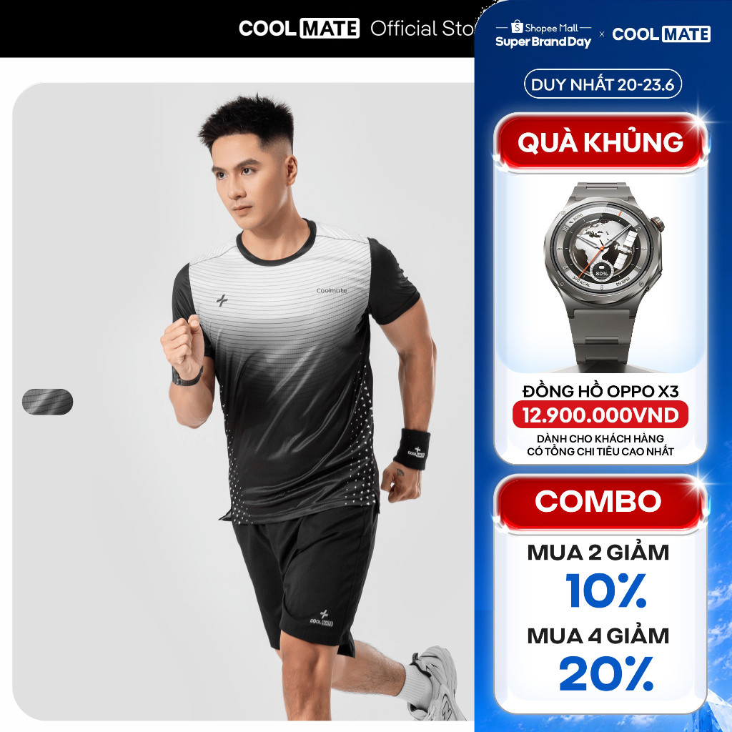 [MUA 4 GIẢM 20%]Áo thun thể thao chạy bộ Gradient thấm hút tốt thoáng khí Coolmate