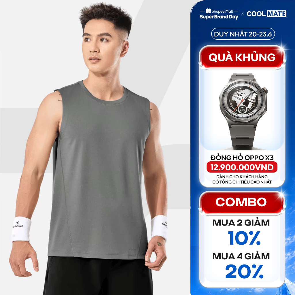 [MUA 4 GIẢM 20%]Áo ba lỗ, sát nách thể thao nam Promax thoáng mát, thấm hút tốt Coolmate