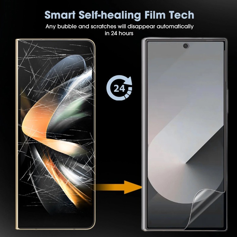 Miếng dán màn hình siêu mỏng 3 trong 1 cho Samsung Z Fold7/Fold6/Fold5/Fold4/Fold3/Fold2/Fold SE/Fold6 W26/Fold5 W24/Fold4 W24; điện thoại gập HD, phim Hydrogel mềm trong suốt; bảo vệ mặt trước/sau