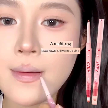 chì kẻ viền môi Zvev Mist Toot Lip Liner Tinh tế Silky Outline Hình dạng môi đi kèm với Cọ môi Hai đầu Máy mài bút chì sử dụng kép Lip Liner