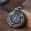 Bluelover Tự Nhiên Obsidian Tay Khắc Trung Quốc Rồng Phượng Chim Bùa Hộ Mệnh BaGua Nelace Dành Cho Nữ Lu Linh Vật Bùa Mặt Dây Chuyền Mới