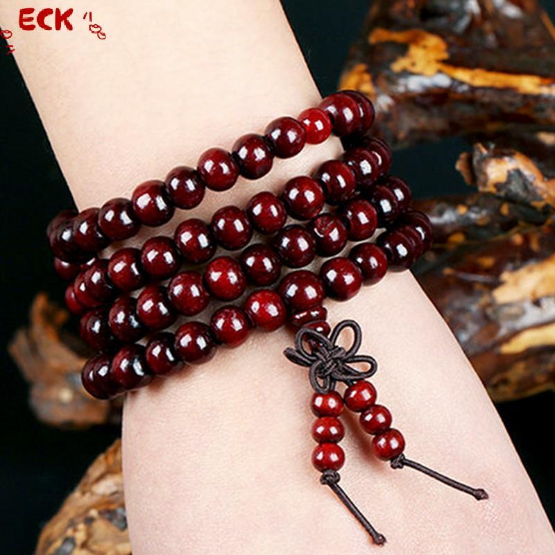 ECK Gỗ Đàn Hương Phật Giáo Tây Tạng Mala Sandal Cầu Nguyện Hạt 108 Hạt Vòng Tay Nelace HOT