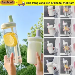 Cốc Rơm BAMBOOB, Bình Nước Uống Trong Suốt Straigh, Đồ Uống Nhựa Dung Tích Lớn Cốc Nước Nước Nước Nước Sữa