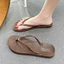 Mùa Hè Phù Hợp Với Thời Trang Đi Biển Flip-Flops Nữ Mặc Ngoài Cổ Điển Đơn Giản Màu Trơn Đế Mềm Flip-Flops Nữ XGWT