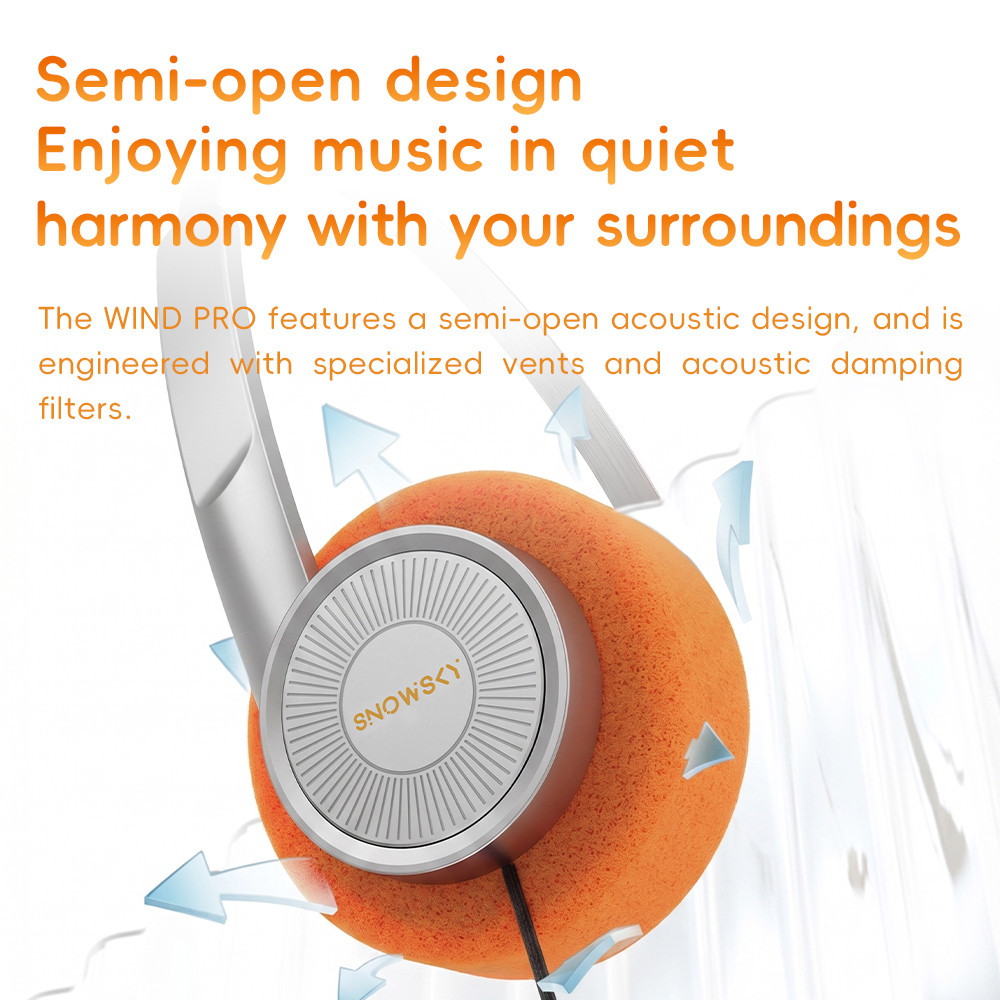 Tai nghe có dây FiiO SNOWSKY WIND PRO HiFi 40mm Trình điều khiển năng động Âm thanh HiFi Điều chỉnh giọng hát Tai nghe nhẹ có Mic