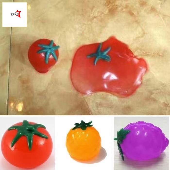 Đồ chơi giảm căng thẳng cà chua - Quả bóng giải nén Pinch vui nhộn dành cho trẻ em Thiết kế trứng lòng đỏ đôi