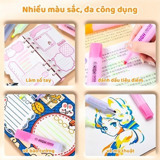 Bút Highlight. Bút Nhớ Nhiều Màu Màu Sắc Tươi Sáng Dụng Cụ Học Tập Bút Đánh Dấu Học Sinh