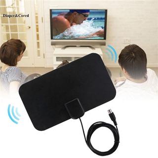 Ăng-ten TV DIAPER & CORED HDTV Flat Trong nhà Phạm vi 50 dặm VHF UHF DVB - Đen YTH