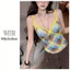 Milyfashion Pure Desire Retro Ngọt Ngào Gợi Cảm Màu Sắc Tương Phản Ren Slim-fit Kẻ Sọc Sling Y2K Cổ Chữ V Gợi Cảm 1IQW
