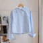 Áo sơ mi nữ Cotton dài tay học sinh Áo sơ mi nữ màu trắng trơn thường ngày Áo sơ mi hàng đầu