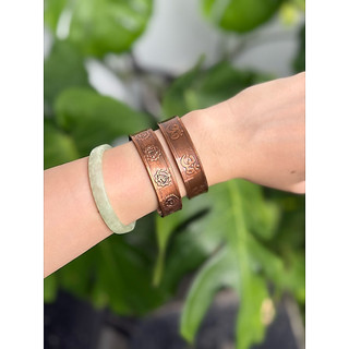 Vòng ĐỒNG ĐỎ nhập khẩu ẤN ĐỘ có kiểm nghiệm >99,9% theo Ayurveda hoạ tiết Om hoặc Chakra