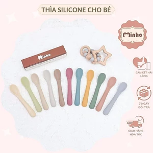 Thìa silicone, muỗng ăn dặm cho bé 5m+