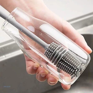 Bàn chải silicon vệ sinh ly cốc cán cầm dài GIOVA