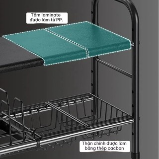 Giá để nồi dưới bồn rửa đa năng giá để nồi tủ bếp ngăn xếp rút gọn