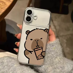 Ốp lưng Capybara uống trà sữa phù hợp với iPhone17promax 16/15/14/13/12