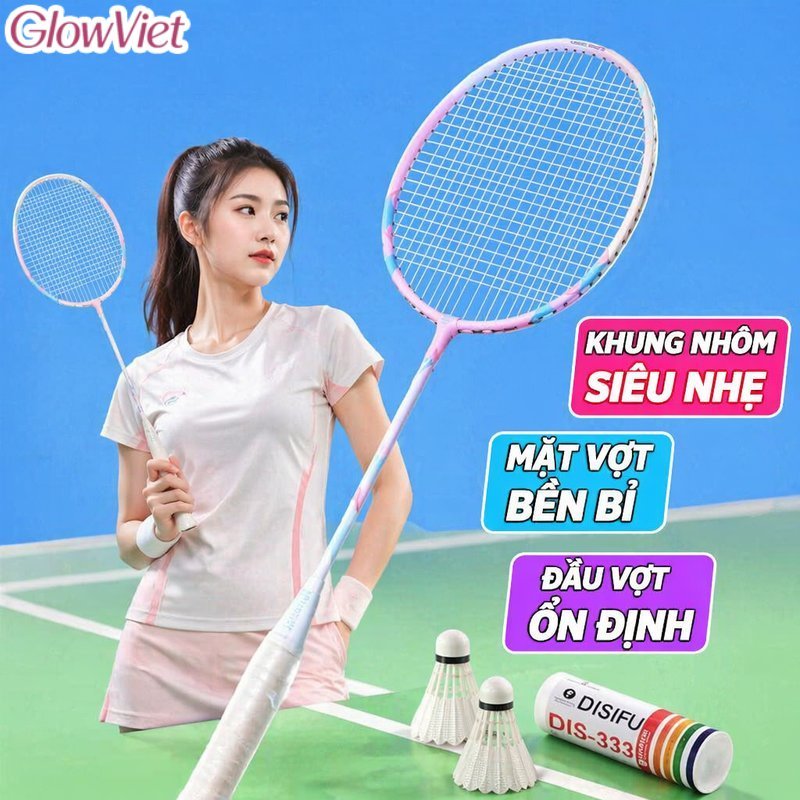 Bộ Vợt Cầu Lông Khung Nhôm Siêu Nhẹ Kèm 3 Quả Cầu Cho Người Mới Chơi Người Lớn Màu Đẹp