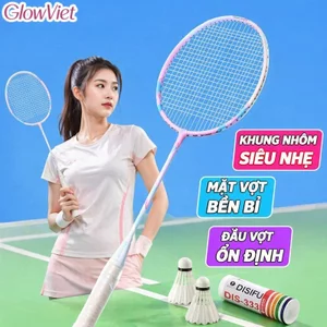 Bộ Vợt Cầu Lông Khung Nhôm Siêu Nhẹ Kèm 3 Quả Cầu Cho Người Mới Chơi Người Lớn Màu Đẹp