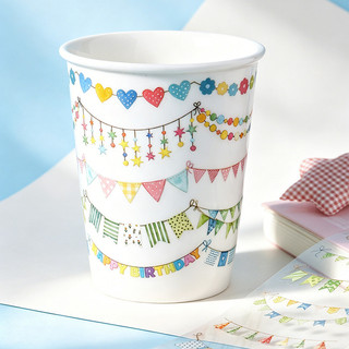 ENWEI 65mm * 2m 1 Cuộn [Bunting Celebration Series] Cờ Xanh Ngôi Sao Vòng Hoa Lễ Hội Tiếp Liệu Tạp Chí Vật Liệu Đế Trang Trí Washi Băng Dán Văn Phòng Phẩm