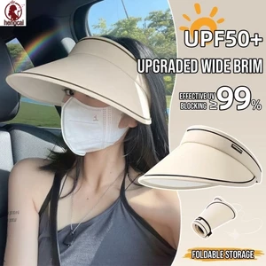 Mũ chống nắng mùa hè UPF50 + dành cho nữ - Vành lớn chống tia cực tím có thể gập lại