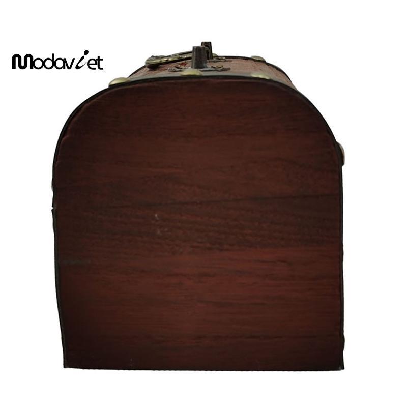 [modavietnamshop] 1 Bộ Hộp Bảo Quản Kho Báu Vintage Kho Báu Bằng Gỗ Có Lo Heo Đất Tổ Chức Hộp Tiết Kiệm Để Trang Trí Nhà Cửa Đẹp