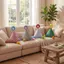 Gối tựa sofa tam giác dễ thương có quai xách pompom vải cotton nhung tăm trang trí phòng ngủ phòng khách quà tặng nữ