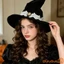 Mũ phù thủy Halloween Mũ phù thủy hóa trang có đính ren