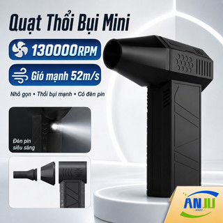 Quạt Thổi Bụi Mini 130000RPM - Nhỏ Gọn, Gió Mạnh 52m/s, Đèn Pin Sáng, Pin Sạc Tiện Lợi