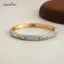 AqToCna Vintage Màu Vàng Men Hoa Lắc Tay Vòng Tay Mở Vòng Tay Hoa Thanh Lịch Giọng Cho Nữ Trang Trọng Dịp AqToCna